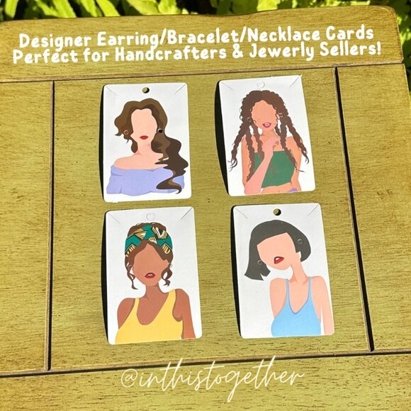 20 Boutique Earring/Necklace Display Cards! Includes 4 designs + bags - $8 LIVE! - Picture 1 of 4